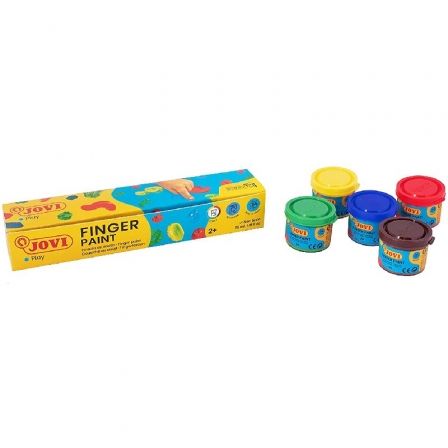 Jovi Estuche de Pintura de Dedos 540, 5 Colores Surtidos de 35 ml